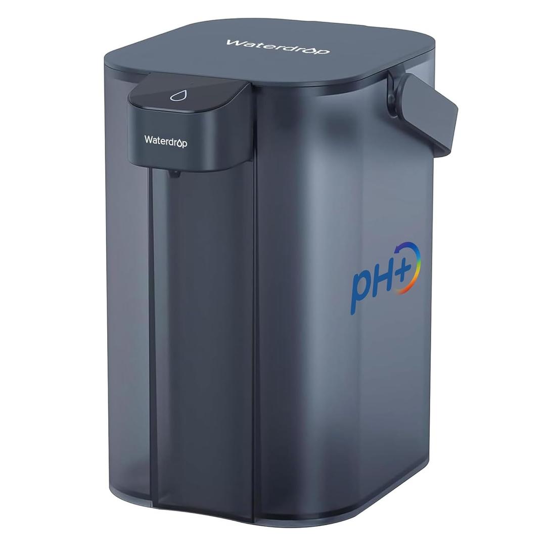 Waterdrop Alkaline Electric Water Filter Pitcher, Rechargeable Water Dispenser, Instant 200-Gallon 15-Cup Countertop System, NSF/ANSI 42, Reduce PFOA/PFOS, Chlorine, Lead, Blue, with 1 Filter