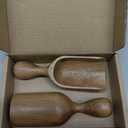 2PCS Acacia Wood Coffee Scoops Small Wooden Coffee Scoop for Jars and Containers Set of 4 Tablespoon Bean Scoops Cute Coffee Measuring Spoon for Cooking Bath Salt Scoop for Canisters
