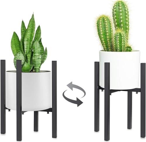 DEILALY Adjustable Plant Stand, 9-15 inches Metal Flower Pot Stands, Fit for Different Sized Pots, Heavy Duty Plant Stands Holder Rack for Home Indoor and Outdoor 38cm Heigh Black