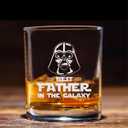 Best Father In The Galaxy Whiskey Glass - Star Wars Gift - Darth Vader - Father Whiskey Glass - Father's Day - Birthday Gift For Dad - Uncle - Grandpa From Daughter Son Wife