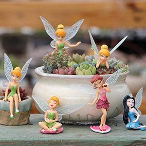 6Pcs Set Miniature Fairies Figurines Accessories, Planter Pot Hanger Decorations Fairies Flower Pot Plastic Fairy Garden Figurines Angel Accessories Ornaments for Outdoor Decor