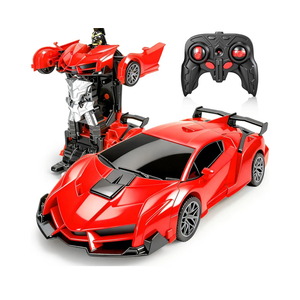 Bloolilies Remote Control Car for Boys, 1:18 Scale Rc Race Car with 360° Rotating Led Lights & One Button Deformation - Rc Cars Robot Toy Cars for Kids 3 4 5 6 7 8-12 Birthday Easter Gifts
