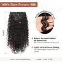 Clip in Hair Extensions, FLUFYMOOZ 4PC 100 Pure Protein Silk Hair Extensions Long Soft Natural Hairpiece 20 Inch Curly Hair Extension for Women (Dark Chocolate Brown)