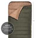 Teton Mammoth Queen Size Double Sleeping Bag- A Warm Bag The Whole Family can Enjoy Great for Camping, Hunting and Base Camp. Compression Sack Included, Mammoth 0f