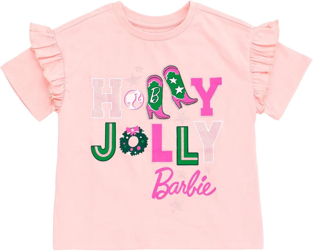 Barbie Girls' Graphic T-Shirt Toddler to Big Kid (Pink)