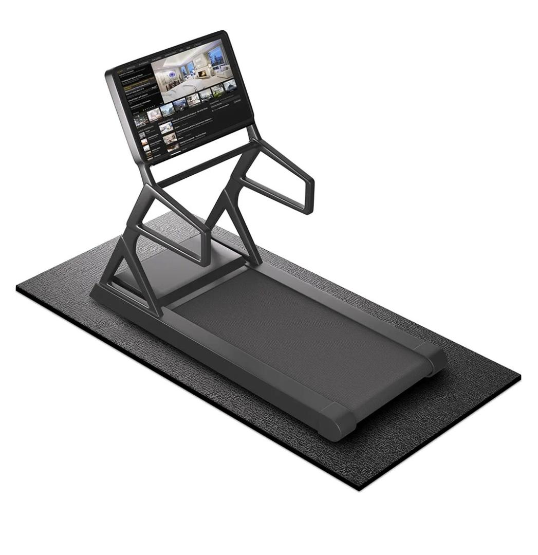 Treadmill Mat, 7'x3'/6'x3'/6'x2.5'/5.6'x2'/4'x2', 6mm Thick Exercise Equipment Gym Mat for Hardwood FloorCarpet, Compatible with Peloton Bike, Indoor Spin Bike, Elliptical