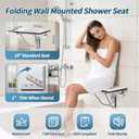 18" Foldable Wall Mounted Fold Down Shower Seat, ADA Compliant Folding Shower Seat with Phenolic Resin Surface No Peeling No Cracking, Triangular Stainless Steel Frame, 420lbs Capacit