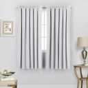 2 Pc Rod Pocket 100% Blackout Window Curtain Panel Set, White, Window Bedhroom, Living Room 52" W x 63" L
