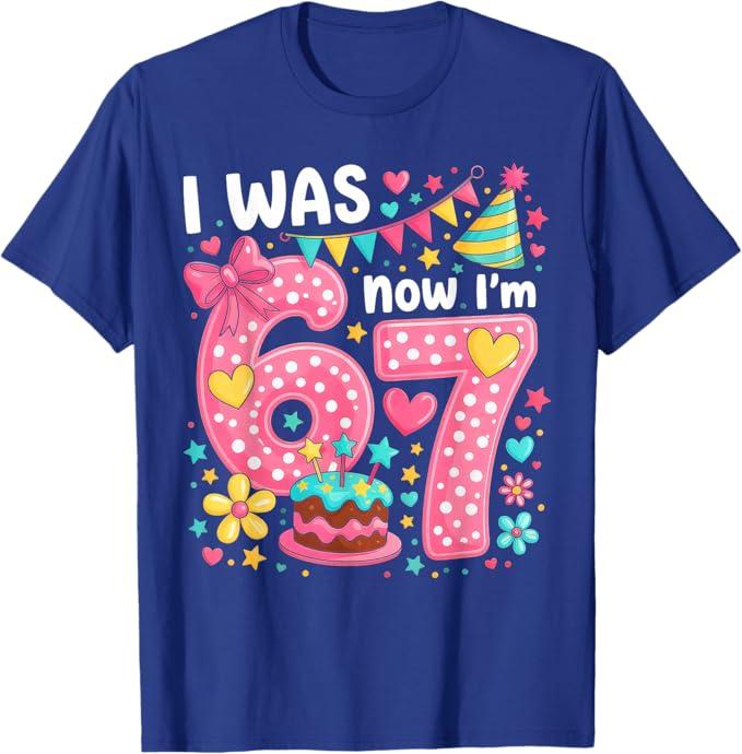 7 Year Old Birthday I was 6 Now I'm 7 T-Shirt S
