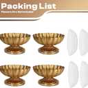 Small Gold Vases for Centerpieces: Antique Gold Flower Vase for Wedding 4 Inch Brass Compote Vase Metal Pedestal Bowl Flower Urn for Party Event Home Decor Set of 4