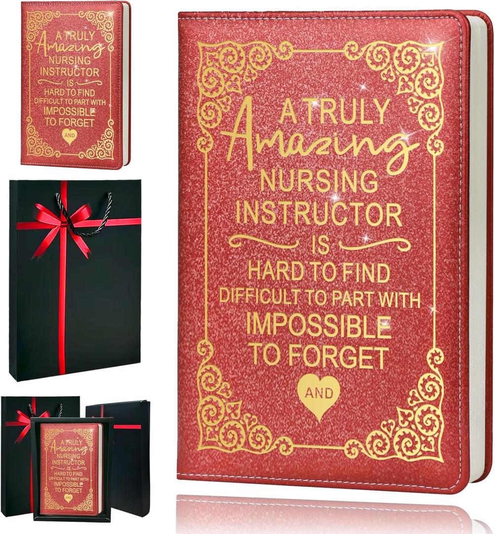 Nurses Week Gifts,A5 Hardcover Leather Journal for Women - 200 Pages Premium Paper Notebook, Nurse Journal Notebook for School, Work (Nurse Red)