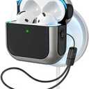 ESR for AirPods 4 Case, Compatible with AirPods 4th Generation Case (2024) (USB-C), Compatible with MagSafe, Drop Protection Cover with Lanyard, Magnetic Lid Lock, Orbit Hybrid Series, Titanium