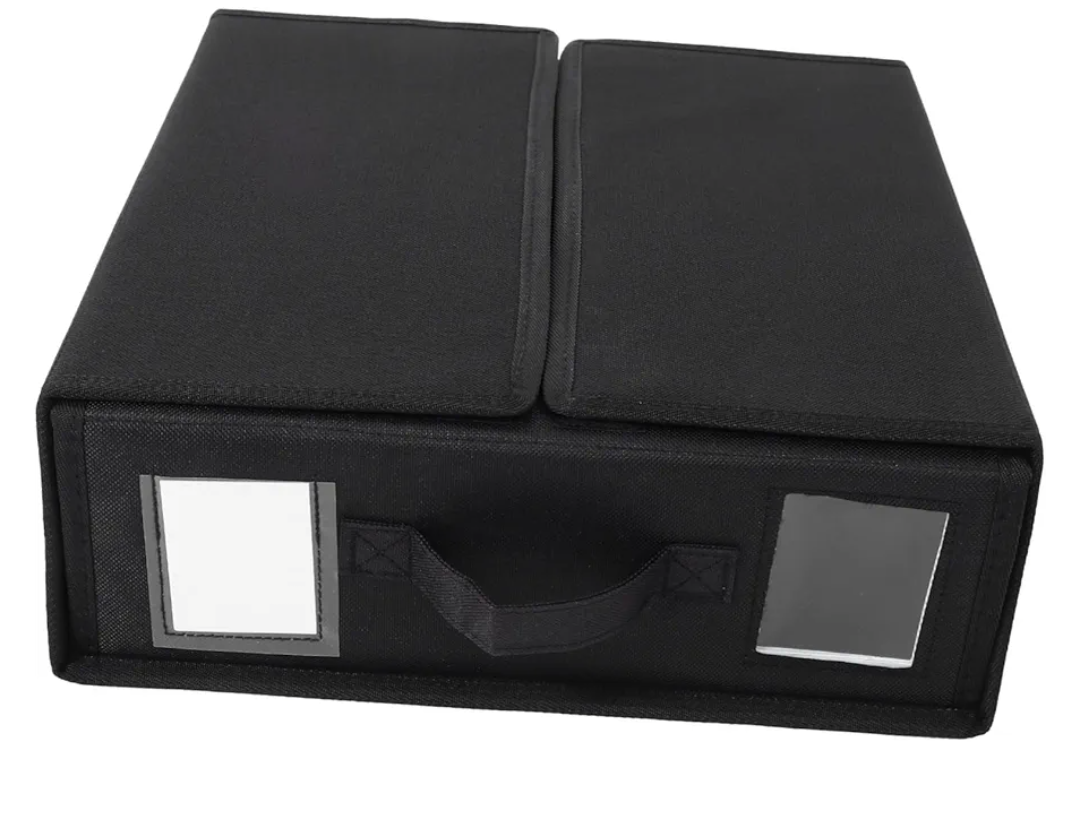 Foldable Bedding Organizer Storage Box Window Fabric Bed Sheet Organizer Container for Closet Space-Saving Blanket Bin for Home Storage