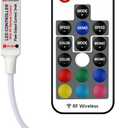 RGBZONE RF Wireless Remote LED Controller, DC 5V/12V/24V for 5050 3528 5630 LED Strip Lights, Mini 4-Pin RF LED Controller
