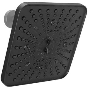 Square Shower Head, 6 Spray Modes High Pressure 10 Inch Black Shower heads, Rainfall & Massage Anti-Clog Nozzles Easy-Clean Surface for Spa Experience, Large Shower Head