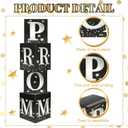 Sotiff Sotiff 4 Pcs Large Prom Column Standup Photo Booth 51inch Black and Silver 2026 Prom Decorations Grad Night Party Decor for 2026 Graduation Decorations Supplies