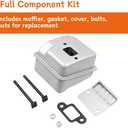 MS180 Exhaust Muffler Kit for For STIHL 017, 018, MS170, MS180 Chainsaws - Replaces OEM 1130 140 0600, 1130 145 2900, Includes Muffler Gasket, Cover, Bolts, Nuts