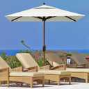 EliteShade USA 10-Year-Non-Fading 6x6Ft Square Market Patio Umbrella, UPF 50+ UV Protection Performance Sun Umbrella, Heavy Duty Commercial Grade Outdoor Table Umbrella with Crank, Windproof Vented Top for Garden, Pool, Deck and Outdoor Playsets, White
