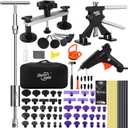 Car Dent Puller Kit, Paintless Dent Remover for Car Dent Repair with High Adhesion Pull Tabs, Glue Gun & Sticks, Suction Cup, Slide Hammer T-Bar, PDR Tools for Dent Removal at Home Garage