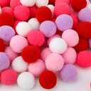 120 Pieces Valentine's Day Felt Balls 3 cm Colorful Pompom Felt Balls Handmade Felted Pompom Garlands for Valentine's Day DIY Decoration Supplies