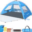 Chihee Beach Tent Camping Sun Shelter for 2-3 Person with UV Protection Silver-Coated Fabric Breathable Mesh Extra Sandbags,Lightweight Easy Setup Portable Beach Shade Canopy Cabana