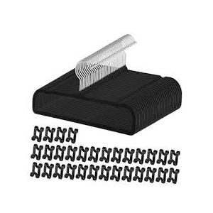 30 Pack Black Velvet Pants Hangers Non Slip, Space Saving Slim Clothes Hanger