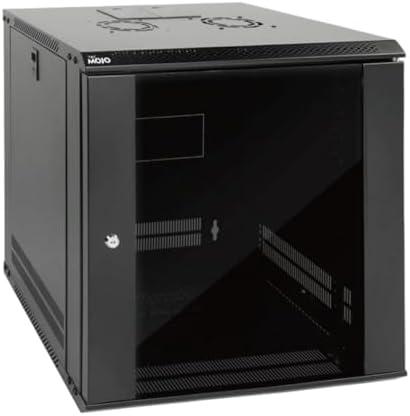 Tecmojo 12U Wall Mount Server Cabinet IT Network Rack Enclosure Lockable Door and Side Panels Black,Cooling Fan,Glass Door,17.7inch Depth,for 19” IT Equipment,A/V Devices