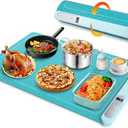Food Warming Mat, Upgraded Graphene Fast Full Surface Heating Electric Warming Tray with 6 Level Adjustable Temperature & 6 Hours Timer, Rollable Food Warmer for Parties Buffet Everyday Use
