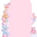 6.6FT Baby Pink Arch Cover,Spandex Fitted Wedding Arch Stand Covers Round Top Chiara Backdrop Cover for Birthday Party Ceremony Banquet Decoration (6.6 FT)