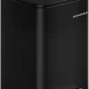 SONGMICS Kitchen Trash Can, 5.2-Gallon (20 L) Trash Bin, Stainless Steel Garbage Can, with Inner Bucket, Soft Close and Stays Open, Ink Black ULTB592B01
