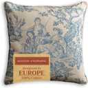 Maison d' Hermine Decorative Pillow Covers 18 x 18 Inch Square 100% Cotton Throw pillow Covers with invisible Zipper Cushion Case for Living Room Couch, Chair, Sofas, Bedroom, Home (The Miller - Blue)