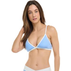 Skye Women's Standard Jayme Fixed Triangle Bikini Top Swimsuit (Blue, M)