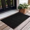 GRANNY SAYS Door Mat Indoor Entrance Non-Slip, Welcome Mats Front Door Mat for Entryway, Large Entry Mat Low Profile Resist Dirt Easy to Clean, 36" x 60", Black
