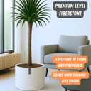 Fox & Fern Plant Pot, Large Plant Pots for Indoor & Outdoor, UV & Frost Resistant Plant Vase with Drainage Plug, Fiberstone, Large Indoor Pots for Plants & Flowers, House Indoor Plant Pot, Single Pot, 18.7 Inch