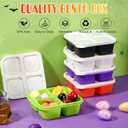 Honeydak 5 Pack Snack Containers 4 Compartment Bento Snack Boxes Reusable Lunchable Containers with Lids Divided Meal Prep Lunch Food Storage Box for School Work Travel(Halloween,Equal)