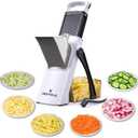 ONCE FOR ALL Upgrade Safe Mandoline Slicer Plus, Biger Size, Adjustable Vegetable Food Chopper Potato Fries Cutter, Detachable Blade, Kitchen Chopping Artifact, Gift (Black)