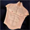 Silicone Muscle Costume, Realistic Simulation of Male Chest and Abdominal Muscle Costume, Suitable for Role Play and Halloween Accessories