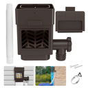 Rainwater Collection System, Downspout Diverter Fits for 2"x 3" or 3"x 4" Residential Downspouts, Rain Barrel Diverter Kit with Adjustable Valve and Filter, 5FT Hose, BrownV7EAL