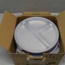 Stainless Steel Divided Plates + Silicone Sleeve and Storage Lid | Baby, Toddler, Kids | Dinner & Snack Plates | 4 Pack (Sage/MistyBlue/Blush/Lilac)