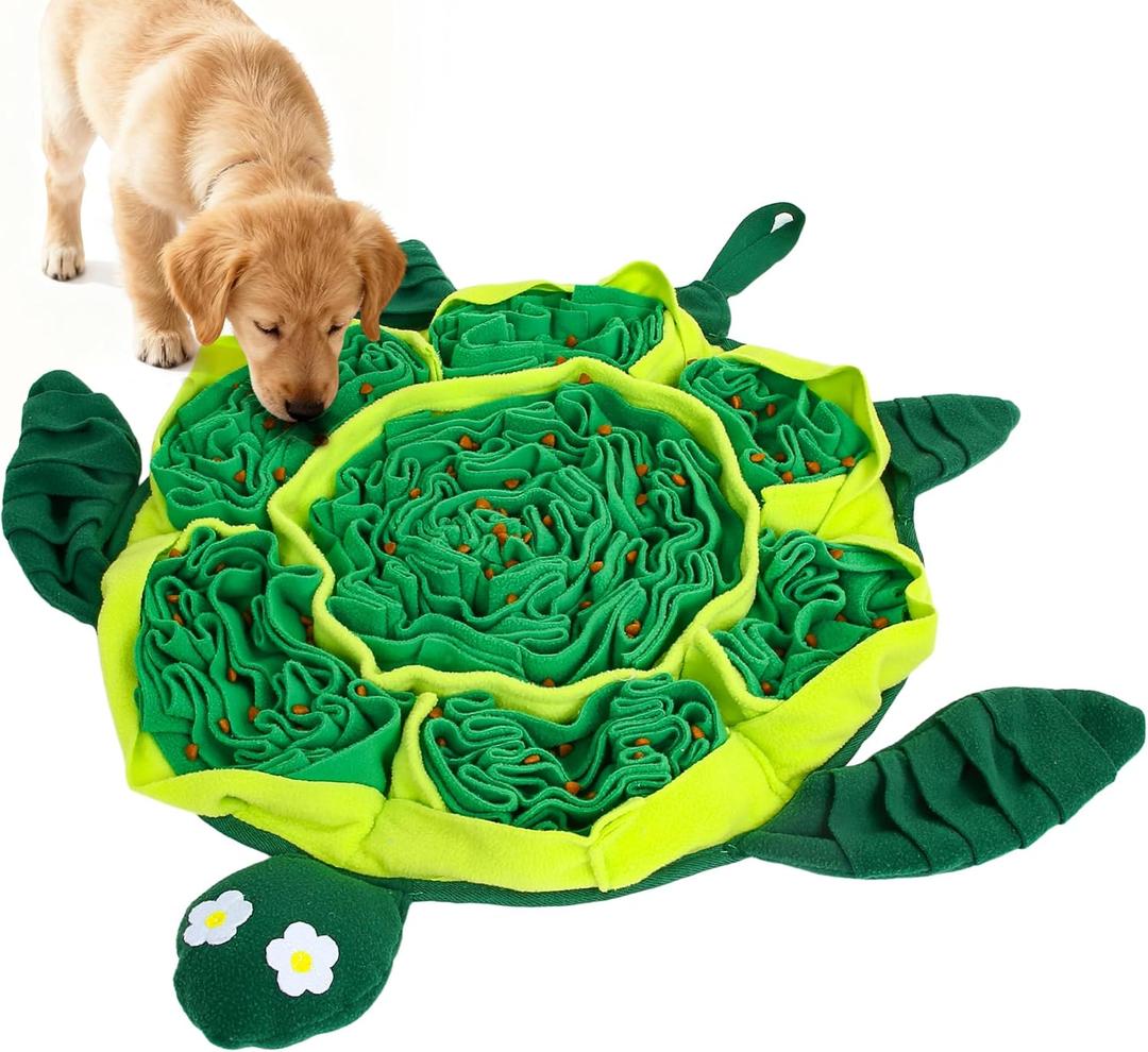 Snuffle Mat for Dogs - Interactive Puzzle Feeding Game for Stress Relief & Foraging Skills | Dog Toys to Keep Them Busy | Small/Medium/Large Dogs Turtle Design (Green)
