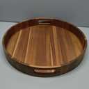 Extra Large Round Serving Tray, 20INCH, Heavy Duty Acacia Wood Trays for Big Ottoman Coffee Table Counter Giant Decorative Organizer Tray, Huge Kitchen Serveware Cheese Board Charcuterie Tray