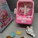 Claw Machine for Kids, Bunny Toy Glowing Arcade Game with LED Lights & Sound, Mini Rabbit Vending Machines Candy Grabber Prize Dispenser with Mini Plush Dolls, Home Party Easter Birthday Gifts