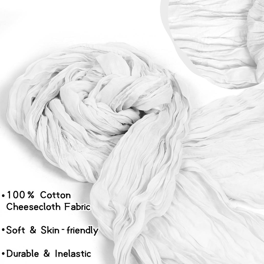 Cheesecloth Table Runner, 15''x 52'' Wrinkled Gauze Cheese Cloth Table Runner Boho,Romantic Centerpieces for Tables 