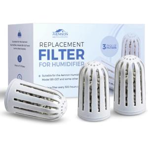 Aennon - Ultrasonic Universal Humidifier Filter Replacements for Home, Cool Mist Demineralisation Cartridges, Ceramic Stone Material, 500 Hours, 3 Pack