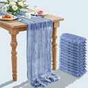 Cheesecloth Table Runner,TISEMENT 35''x 120'' Wrinkled Gauze Cheese Cloth Table Runner Boho ,Romantic Centerpieces for Tables ,Versatile Tablecloth for Wedding/ Party Decorations