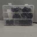 Swpeet 80Packs 4 Sizes M5 M6 Black Computer Mount Cage Nuts and Screws with Metal & Plastic Washers Assortment Kit, Square Hole Hardware Cage Nuts & Mounting Screws Washers