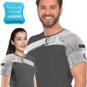 KONSEDIK Compression Recovery Shoulder Brace Immobilizer for Torn Rotator Cuff,AC Joint Pain Relief,Dislocation,Arm Stability,Injuries,Tears,Adjustable Fit Supports for Men&Women (Gray, Small)