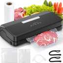 Vacuum Sealer Machine, 7-in-1 Vacuum Sealer for Food with Built-in Cutter and Bag Storage, Dry/Moist/Gentle Mode, Removable Drip tray, Complete Starter Kits