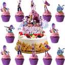 25 Pcs Cartoon Cake Decorations, Cute Happy Birthday Cake Toppers, Perfect for Theme Parties, Birthday Celebrations, and Holiday Festivities