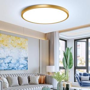 12Inch Gold Flush Mount Ceiling Light Fixture , 24W(240W Equivalent), 3200LM, 6000K Cool White, IP40, Flat Modern Round LED Ceiling Lights for Bedrooms, Living Rooms, Bathrooms, Stairwells, etc.